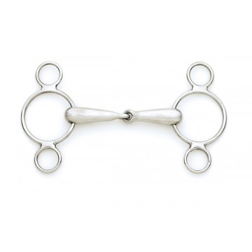 Centaur® Stainless Steel 2-Ring Gag with Hollow Mouth 5"