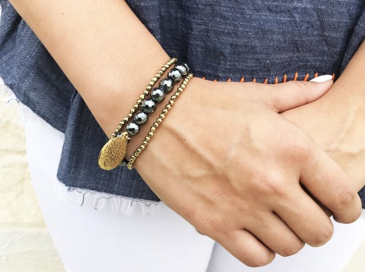 Gold Coin Stack Bracelet