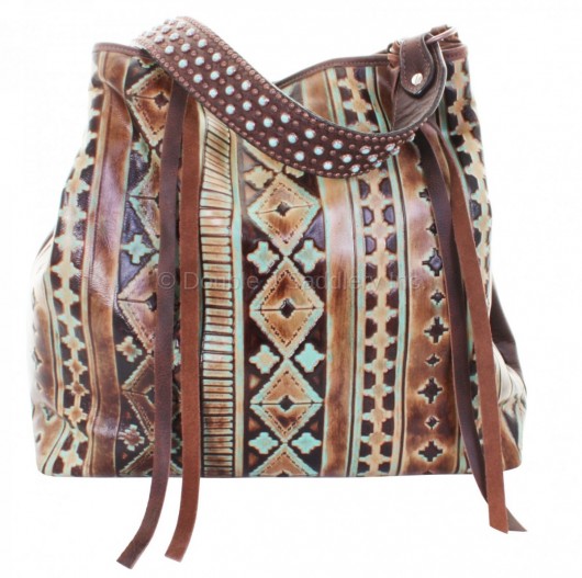 Navajo Turquoise And Brown Big Tote Purse